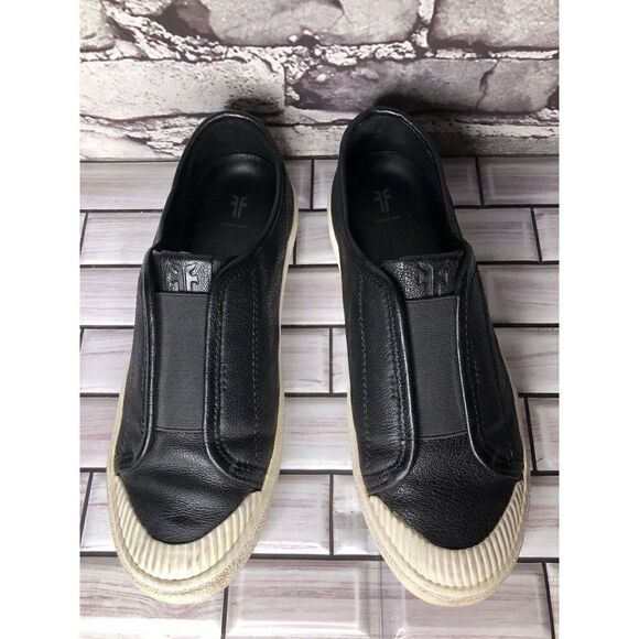 Frye Black Leather Slip On Comfort Casual Sneakers Shoes Women Sz 7M US/38EU - Picture 2 of 16